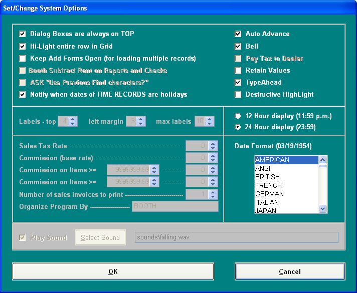 System Options